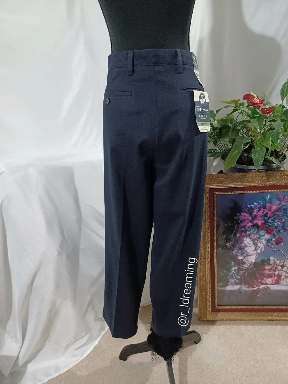 NWT Dockers Navy Blue Easy Khakis, Straight Fit Dress Pants Size 36X29